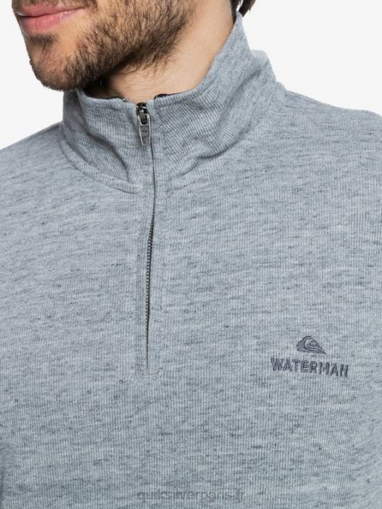 Hommes Quiksilver sweat col montant zippé pointsurf waterman D6PT1800 gris clair chiné