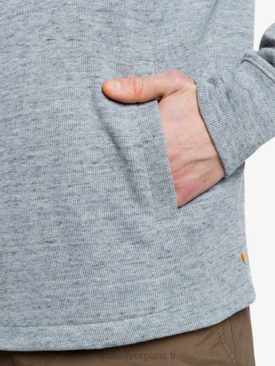 Hommes Quiksilver sweat col montant zippé pointsurf waterman D6PT1800 gris clair chiné