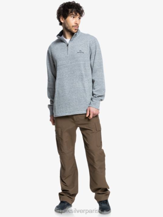 Hommes Quiksilver sweat col montant zippé pointsurf waterman D6PT1800 gris clair chiné