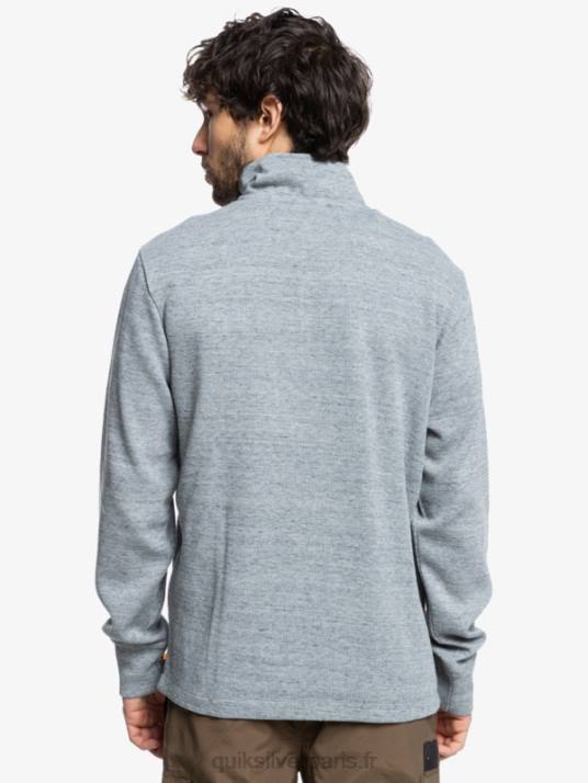 Hommes Quiksilver sweat col montant zippé pointsurf waterman D6PT1800 gris clair chiné