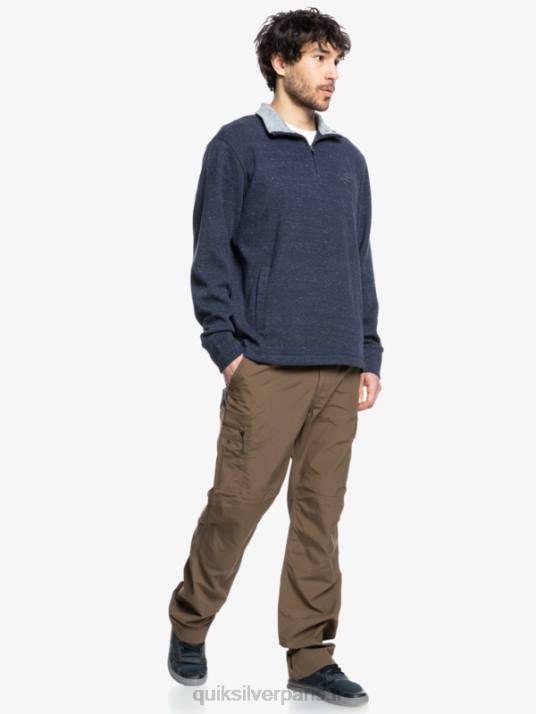 Hommes Quiksilver sweat col montant zippé pointsurf waterman D6PT1801 blazer bleu marine chiné