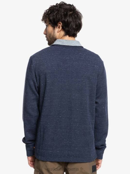 Hommes Quiksilver sweat col montant zippé pointsurf waterman D6PT1801 blazer bleu marine chiné