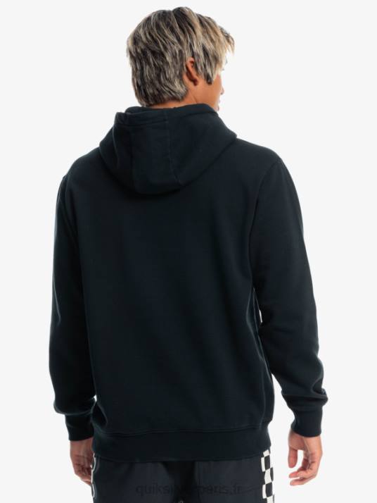 Hommes Quiksilver x Stranger sweat à capuche à logo officiel D6PT1806 noir