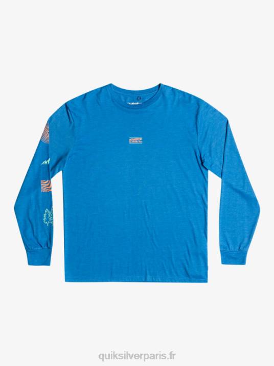 Hommes Quiksilver fragment de nature t-shirt à manches longues D6PT1038 tuba bleu