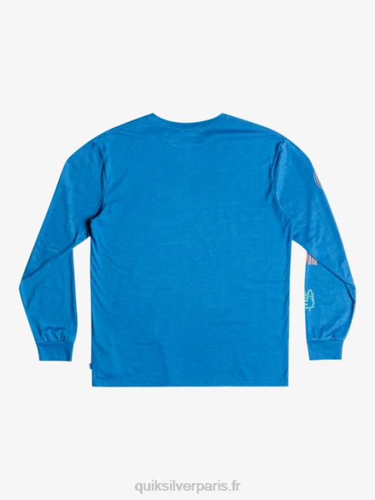 Hommes Quiksilver fragment de nature t-shirt à manches longues D6PT1038 tuba bleu