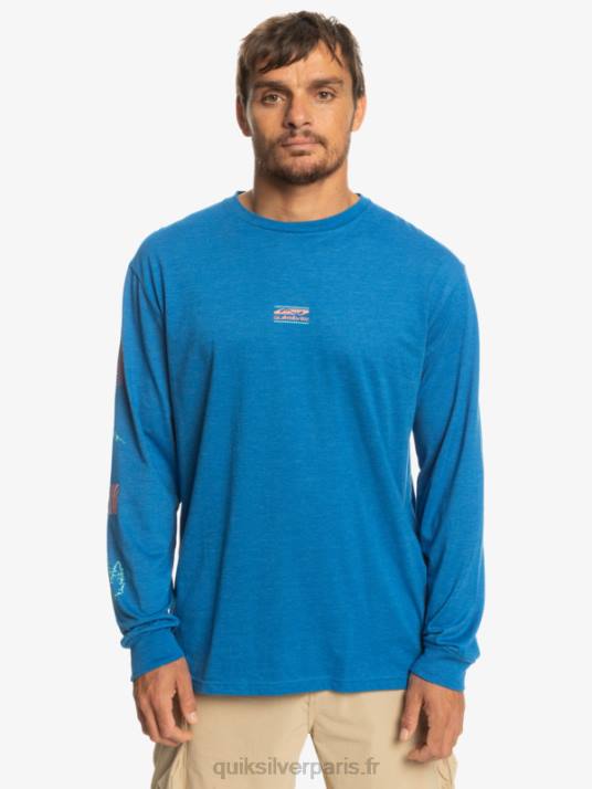 Hommes Quiksilver fragment de nature t-shirt à manches longues D6PT1038 tuba bleu