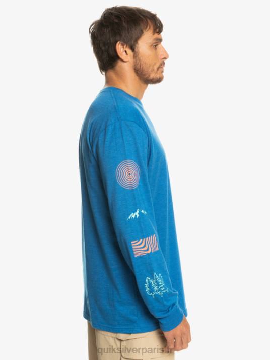 Hommes Quiksilver fragment de nature t-shirt à manches longues D6PT1038 tuba bleu