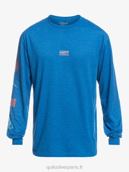 Hommes Quiksilver fragment de nature t-shirt à manches longues D6PT1038 tuba bleu