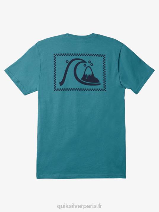 Hommes Quiksilver le tee-shirt original D6PT1068 bleu de bretagne