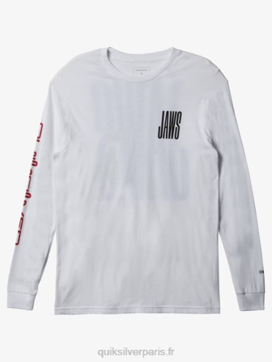 Hommes Quiksilver mâchoires big wave challenge ls t-shirt D6PT1425 blanc