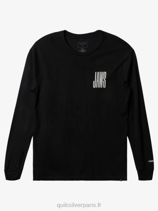 Hommes Quiksilver mâchoires big wave challenge ls t-shirt D6PT1426 noir