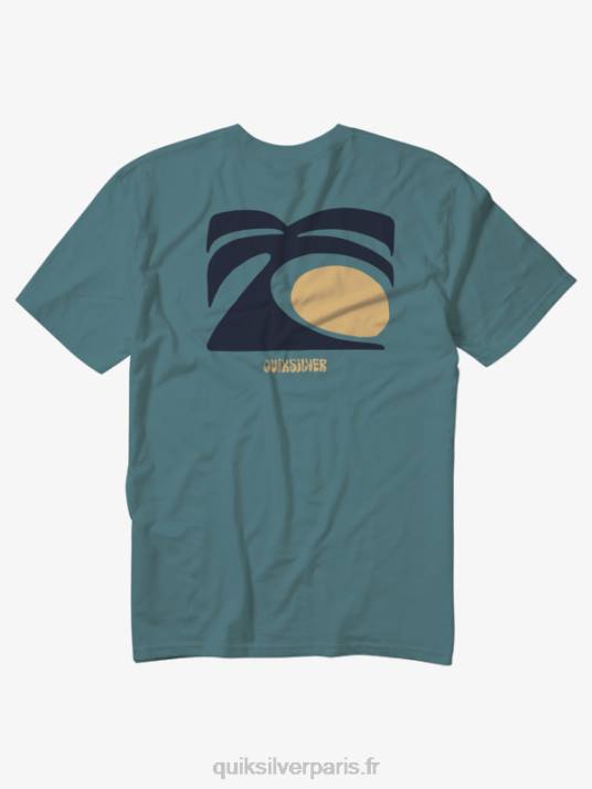 Hommes Quiksilver t-shirt arts dans les palmiers D6PT1099 bleu de bretagne