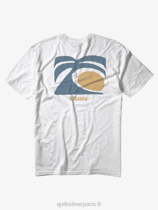 Hommes Quiksilver t-shirt arts dans les palmiers D6PT1100 blanc antique