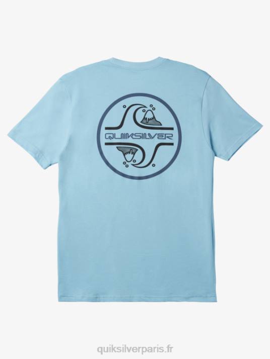 Hommes Quiksilver t-shirt à bulles de base D6PT1026 bleu ciel