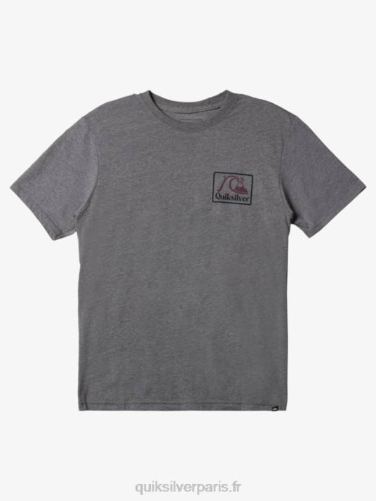 Hommes Quiksilver t-shirt carré biz mod D6PT1191 gris moyen chiné