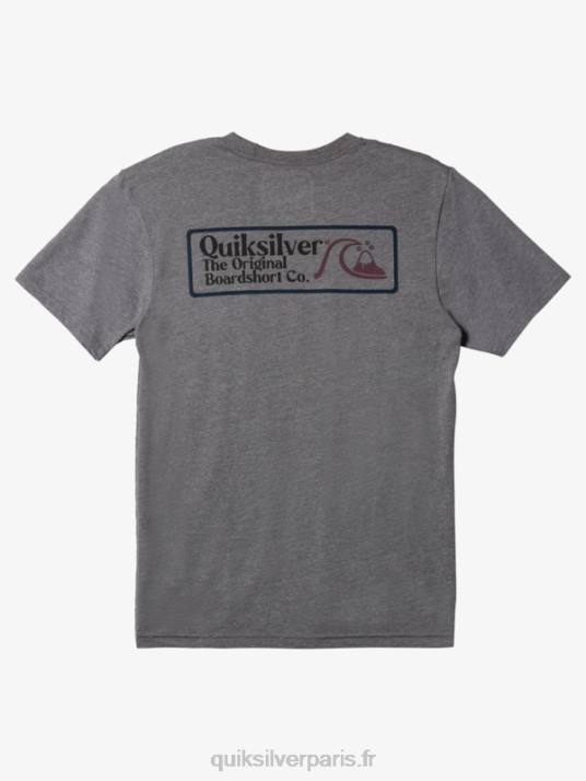 Hommes Quiksilver t-shirt carré biz mod D6PT1191 gris moyen chiné