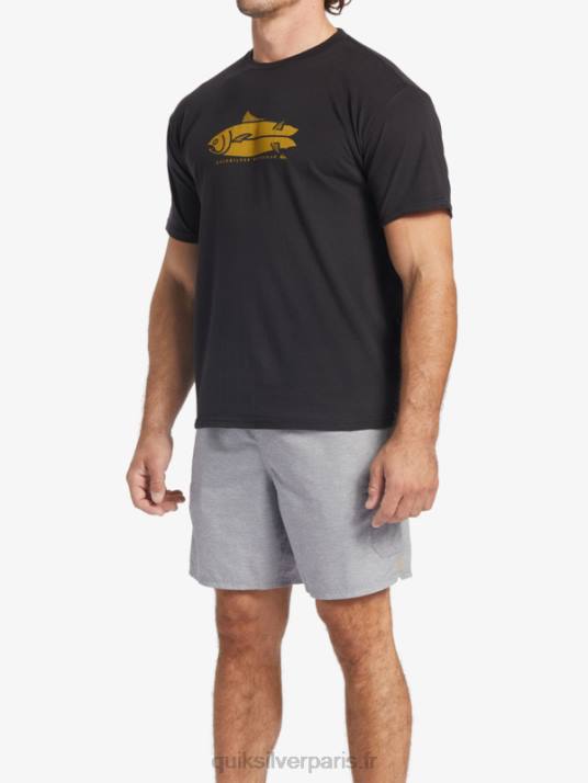 Hommes Quiksilver t-shirt contes de poissons waterman D6PT58 noir
