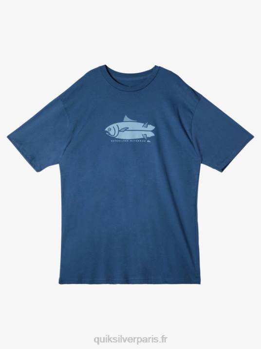 Hommes Quiksilver t-shirt contes de poissons waterman D6PT59 enseigne bleue