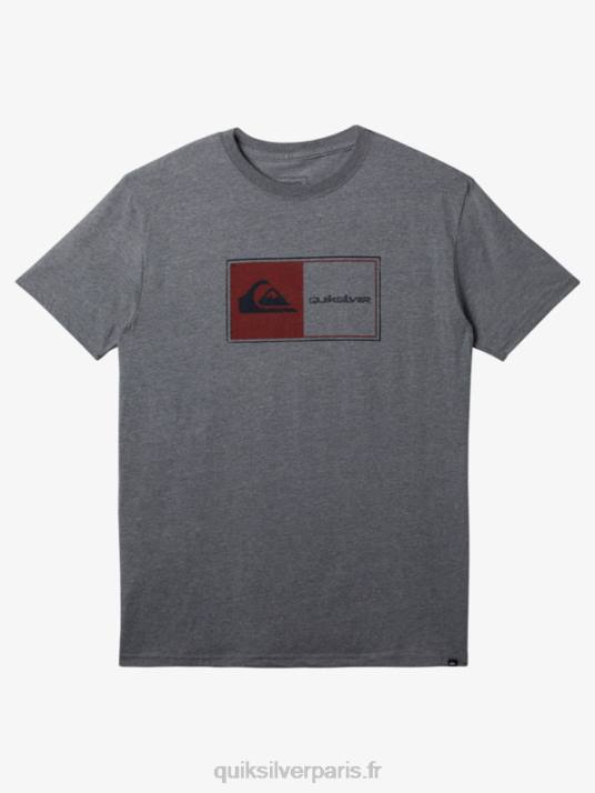 Hommes Quiksilver t-shirt core lockup D6PT160 gris moyen chiné
