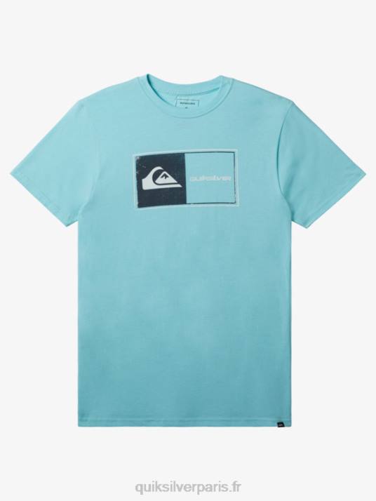 Hommes Quiksilver t-shirt core lockup D6PT161 bleu ange chiné