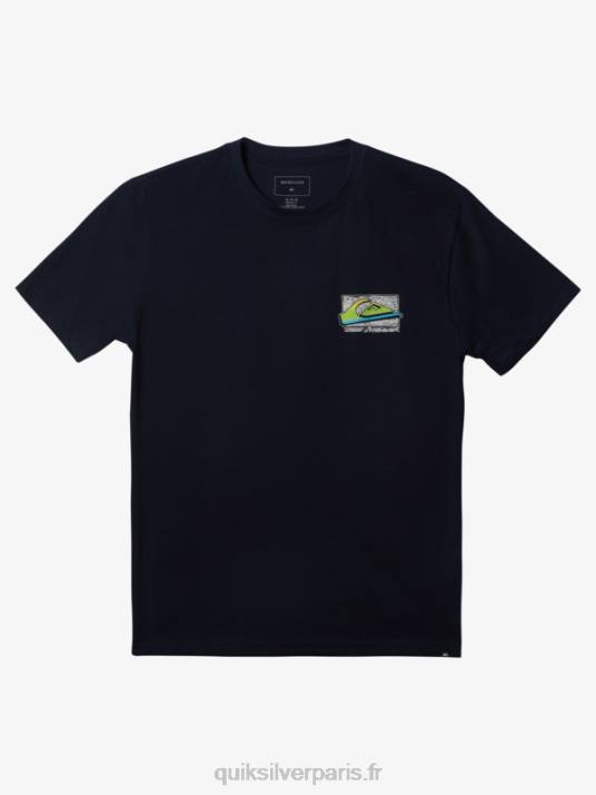 Hommes Quiksilver t-shirt dégradé rétro D6PT1109 blazer bleu marine