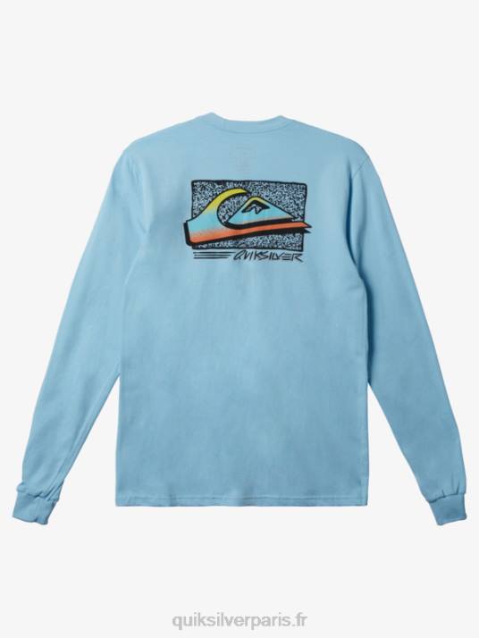 Hommes Quiksilver t-shirt dégradé rétro D6PT1212 bleu ciel