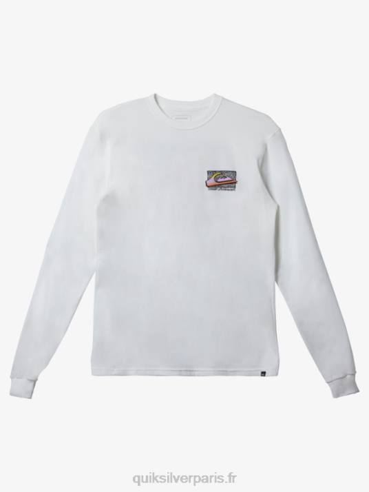 Hommes Quiksilver t-shirt dégradé rétro D6PT1214 blanc
