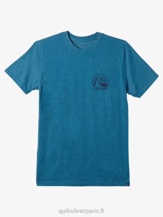 Hommes Quiksilver t-shirt de mod de mouvement audacieux D6PT1139 bruyère bleue marocaine
