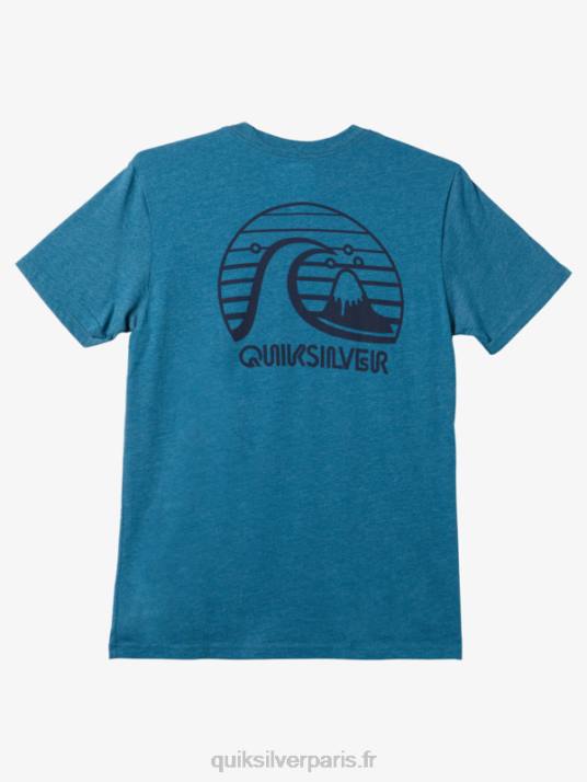 Hommes Quiksilver t-shirt de mod de mouvement audacieux D6PT1139 bruyère bleue marocaine