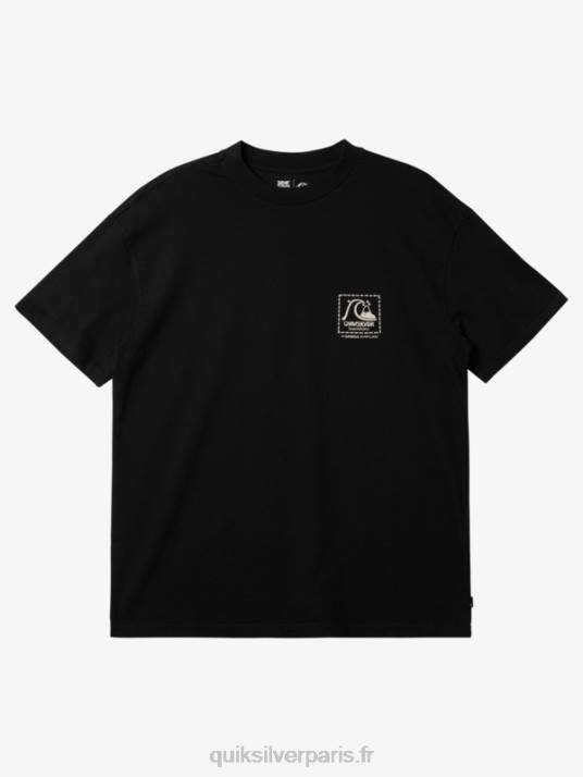 Hommes Quiksilver t-shirt en toile vierge gregg kaplan D6PT1374 noir