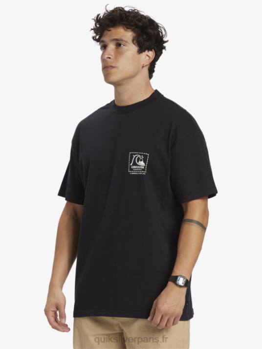 Hommes Quiksilver t-shirt en toile vierge gregg kaplan D6PT1374 noir