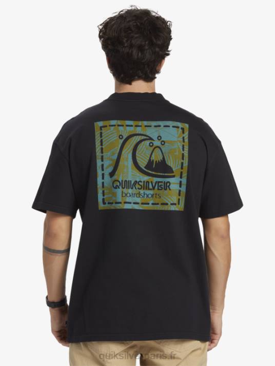 Hommes Quiksilver t-shirt en toile vierge gregg kaplan D6PT1374 noir