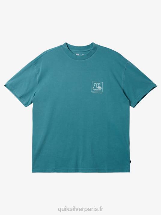 Hommes Quiksilver t-shirt en toile vierge gregg kaplan D6PT1375 bleu de bretagne