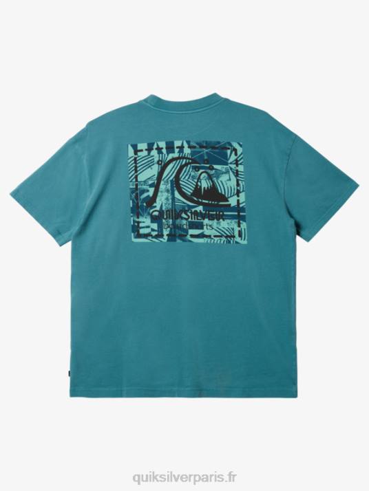 Hommes Quiksilver t-shirt en toile vierge gregg kaplan D6PT1375 bleu de bretagne