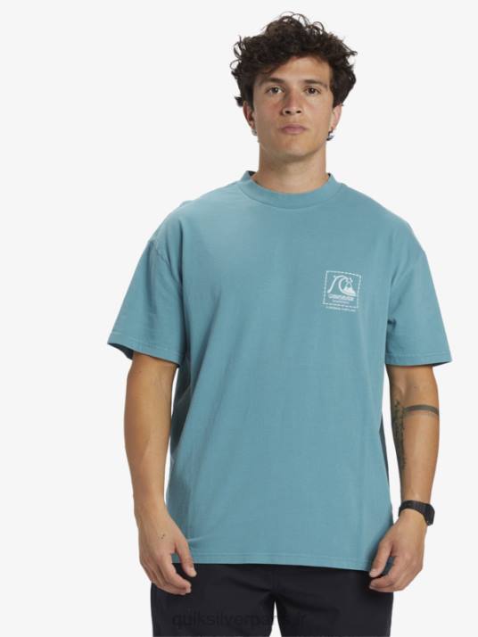 Hommes Quiksilver t-shirt en toile vierge gregg kaplan D6PT1375 bleu de bretagne