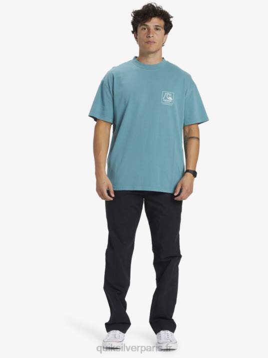 Hommes Quiksilver t-shirt en toile vierge gregg kaplan D6PT1375 bleu de bretagne