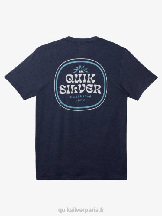 Hommes Quiksilver t-shirt encadré D6PT184 blazer bleu marine chiné