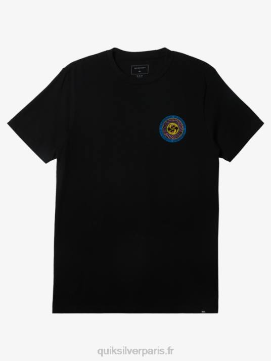 Hommes Quiksilver t-shirt fin des cercles D6PT308 noir