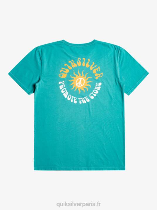 Hommes Quiksilver t-shirt fleur de soleil D6PT1021 bleu de bretagne