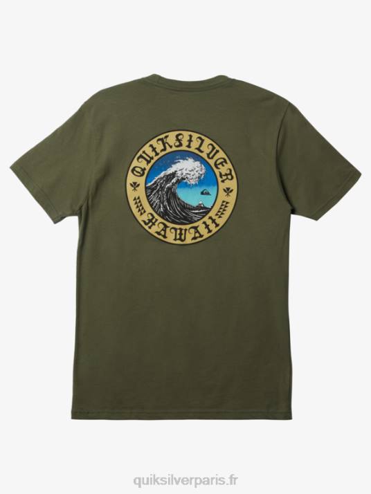 Hommes Quiksilver t-shirt hawaii mur d\'eau D6PT277 trèfle à quatre feuilles