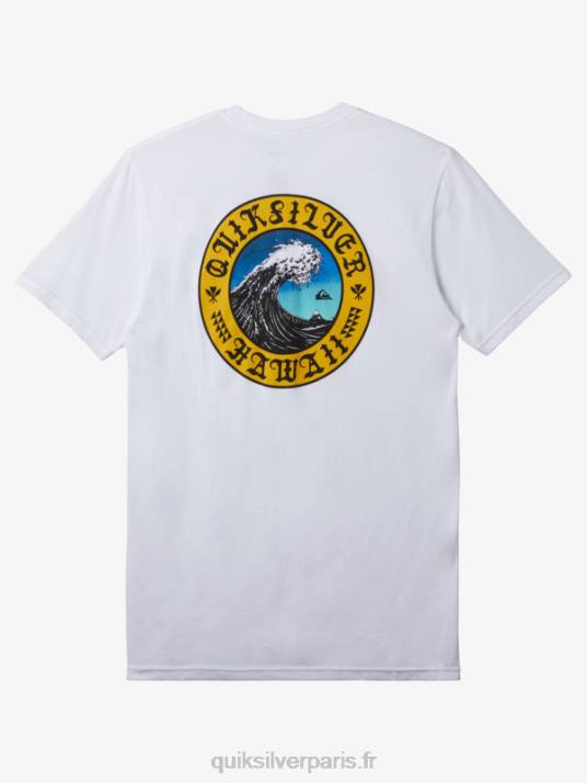 Hommes Quiksilver t-shirt hawaii mur d\'eau D6PT278 blanc