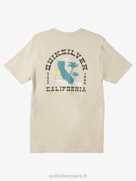 Hommes Quiksilver t-shirt iconique de l\'ouest de la californie D6PT1228 plaza taupe