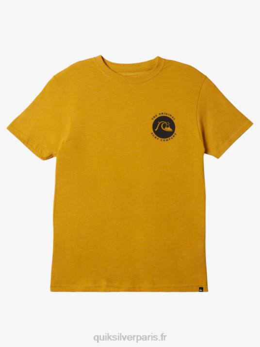 Hommes Quiksilver t-shirt imprimé D6PT410 pépite d'or bruyère
