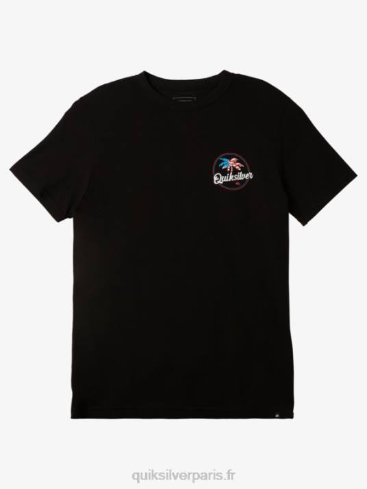 Hommes Quiksilver t-shirt à imprimé palmiers D6PT237 noir