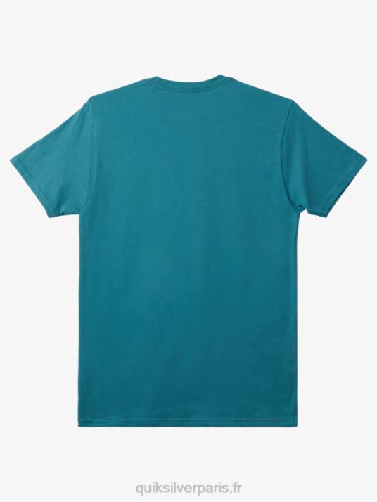 Hommes Quiksilver t-shirt à logo imprimé D6PT114 bleu de bretagne