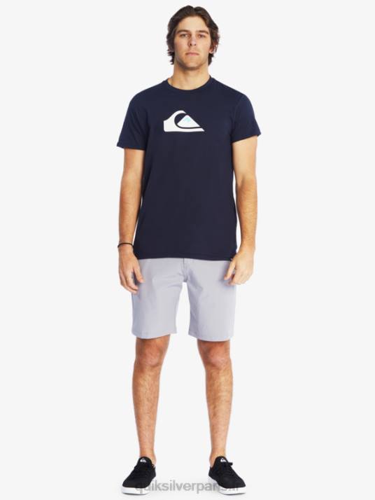 Hommes Quiksilver t-shirt à logo imprimé D6PT1382 blazer bleu marine