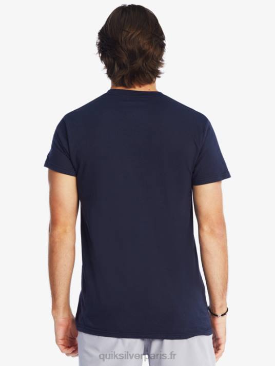 Hommes Quiksilver t-shirt à logo imprimé D6PT1382 blazer bleu marine