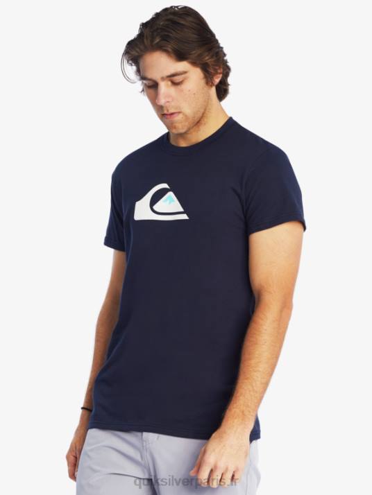 Hommes Quiksilver t-shirt à logo imprimé D6PT1382 blazer bleu marine