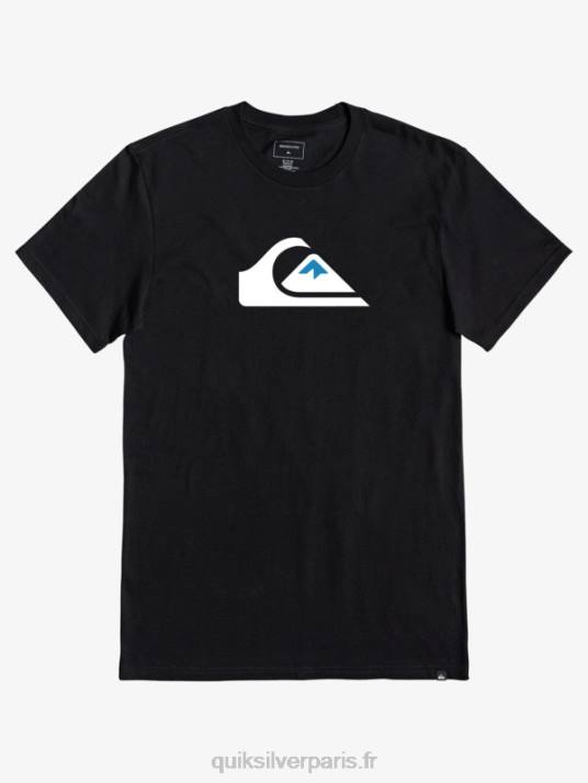 Hommes Quiksilver t-shirt à logo imprimé D6PT1383 noir