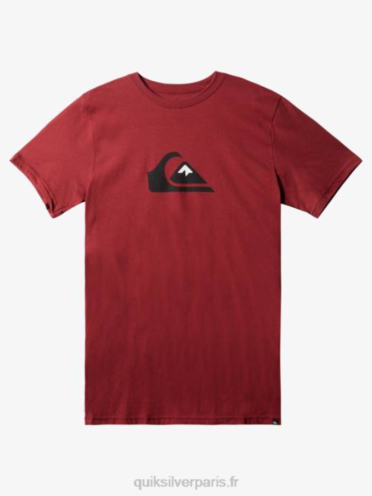 Hommes Quiksilver t-shirt à logo imprimé D6PT1384 vin rubis